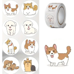 Round Cute Dog Stickers Assorted